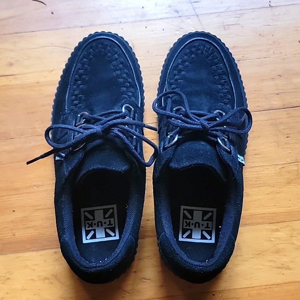 TUK Black Suede Pointed Creepers